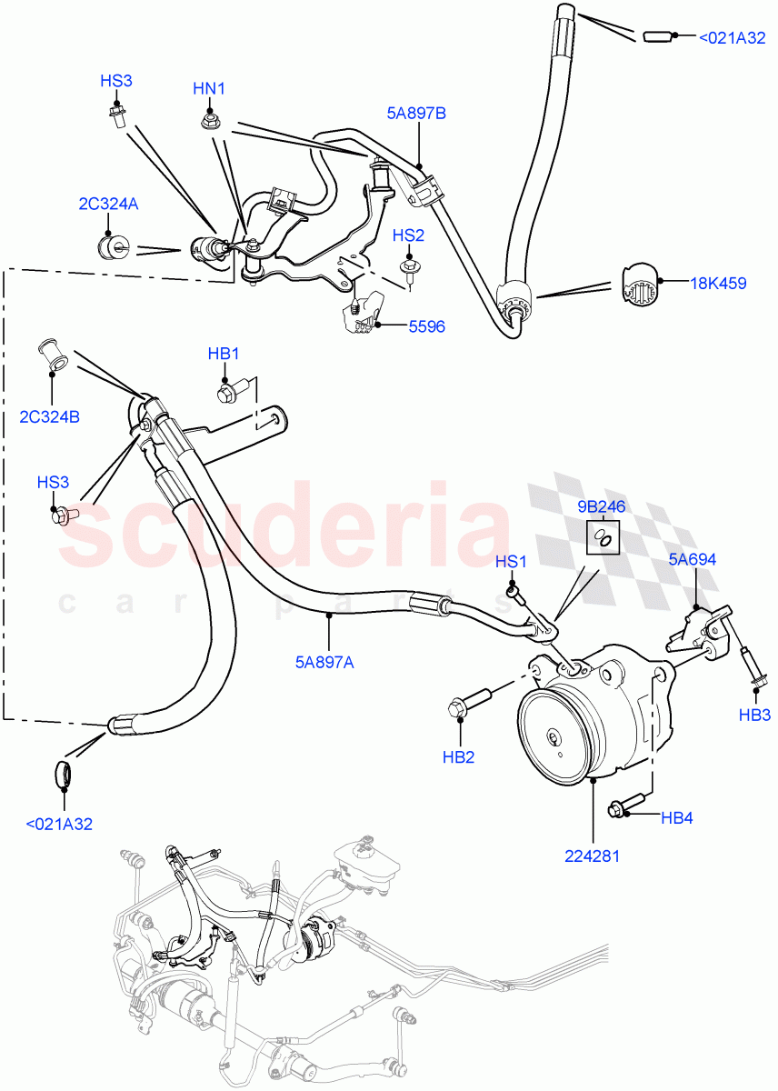 Active Anti-Roll Bar System(High Pressure Pipes, ARC Pump)(4.4L DOHC DITC V8 Diesel)((V)TOHA999999) of Land Rover Land Rover Range Rover (2012-2021) [2.0 Turbo Petrol AJ200P]