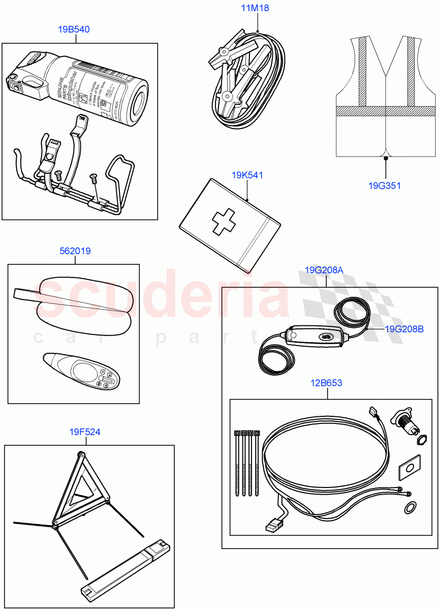 Emergency Equipment(Solihull Plant Build, Nitra Plant Build) of Land Rover Land Rover Discovery 5 (2017+) [2.0 Turbo Petrol AJ200P]