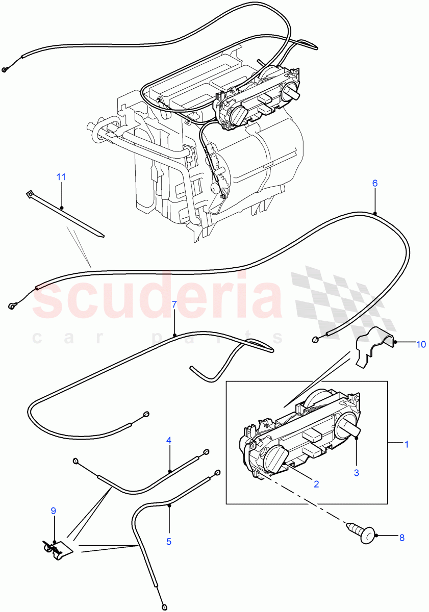 Heater & Air Conditioning Controls((V)FROM7A000001) of Land Rover Land Rover Defender (2007-2016)