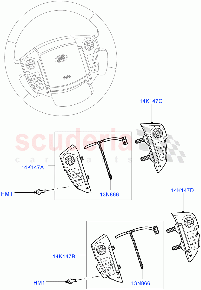 Switches(Steering Wheel)((V)FROMAA000001) of Land Rover Land Rover Range Rover Sport (2010-2013) [3.6 V8 32V DOHC EFI Diesel]