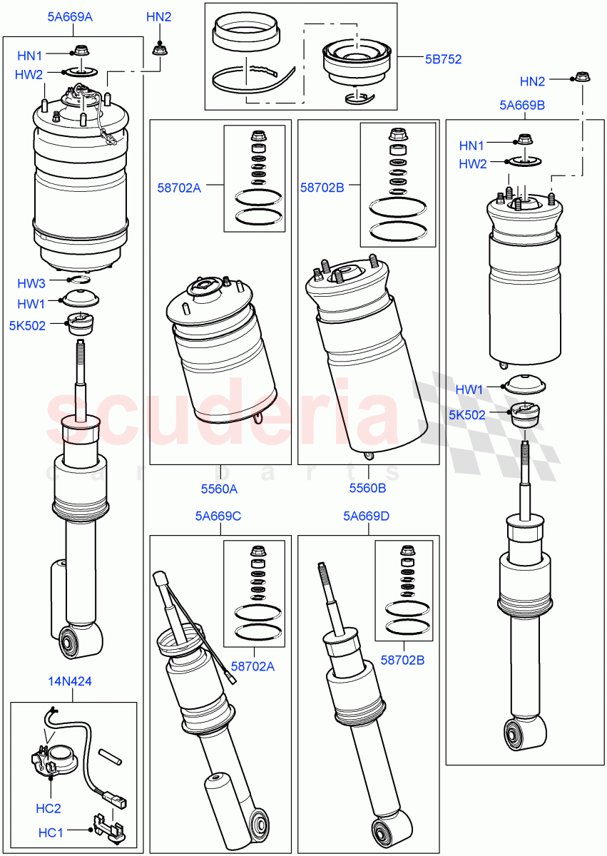 Rear Springs And Shock Absorbers((V)FROMAA000001) of Land Rover Land Rover Range Rover Sport (2010-2013) [3.6 V8 32V DOHC EFI Diesel]