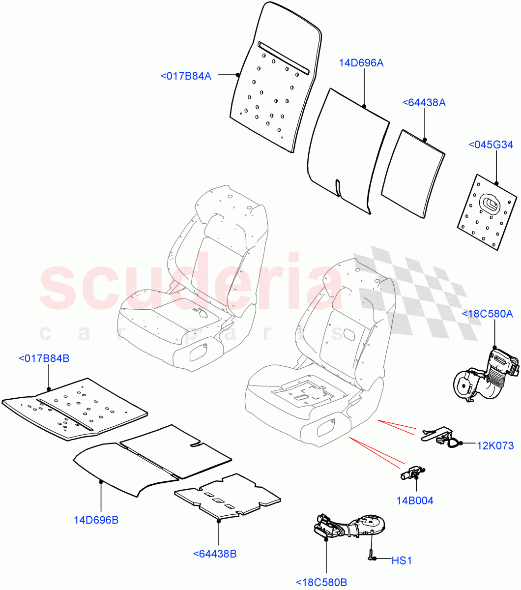 Front Seat Pads/Valances & Heating(Heating)(Version - Core,Non SVR)((V)FROMJA000001) of Land Rover Land Rover Range Rover Sport (2014+) [3.0 Diesel 24V DOHC TC]