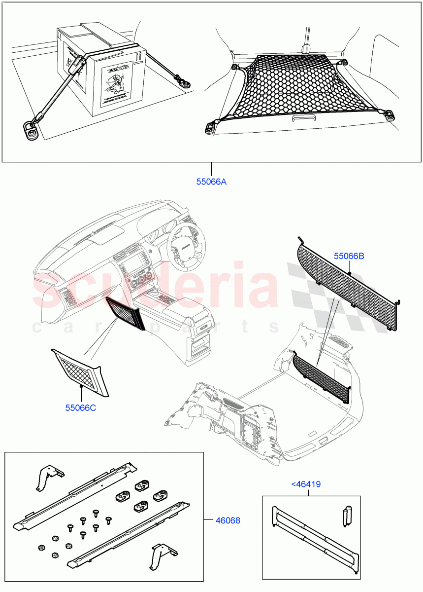 Load Retention Systems(Nitra Plant Build, Solihull Plant Build) of Land Rover Land Rover Discovery 5 (2017+) [2.0 Turbo Petrol AJ200P]