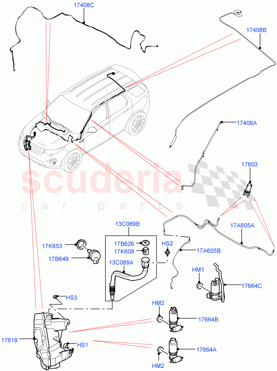 Windscreen Washer(Changsu (China))((V)FROMFG000001,(V)TOKG446856) of Land Rover Land Rover Discovery Sport (2015+) [2.0 Turbo Diesel AJ21D4]