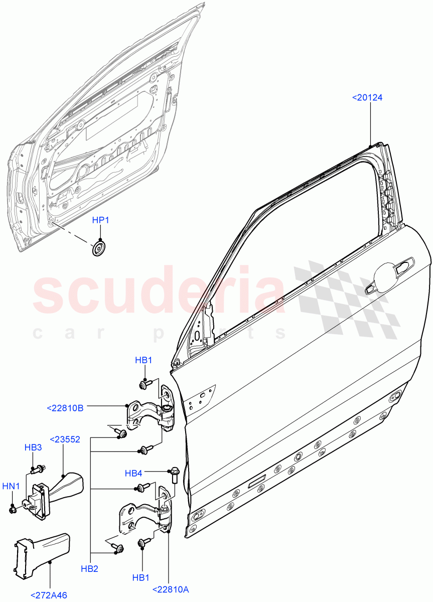 Front Doors, Hinges & Weatherstrips (Door And Fixings) (Itatiaia (Brazil)) ((V) FROMGT000001) of Land Rover Land Rover Range Rover Evoque (2012-2018) [2.0 Turbo Diesel]