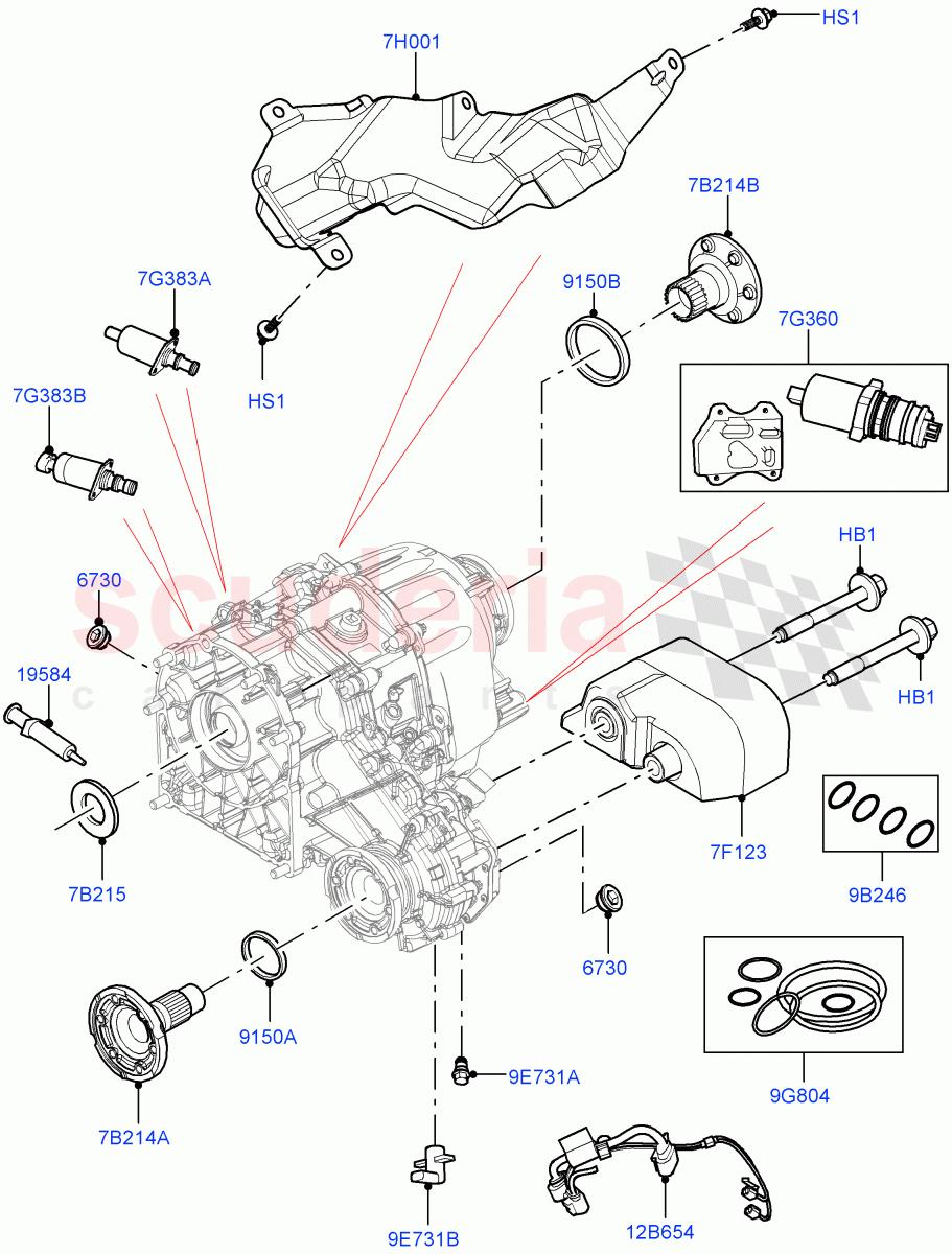 Transfer Drive Components(Nitra Plant Build)(With 2 Spd Trans Case With Ctl Trac)((V)FROMM2000001) of Land Rover Land Rover Discovery 5 (2017+) [3.0 I6 Turbo Petrol AJ20P6]