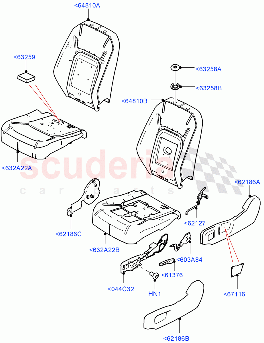 Front Seat Pads/Valances & Heating (Side Seats, Pads/Valances) (Standard Wheelbase) of Land Rover Land Rover Defender (2020+) [2.0 Turbo Diesel]