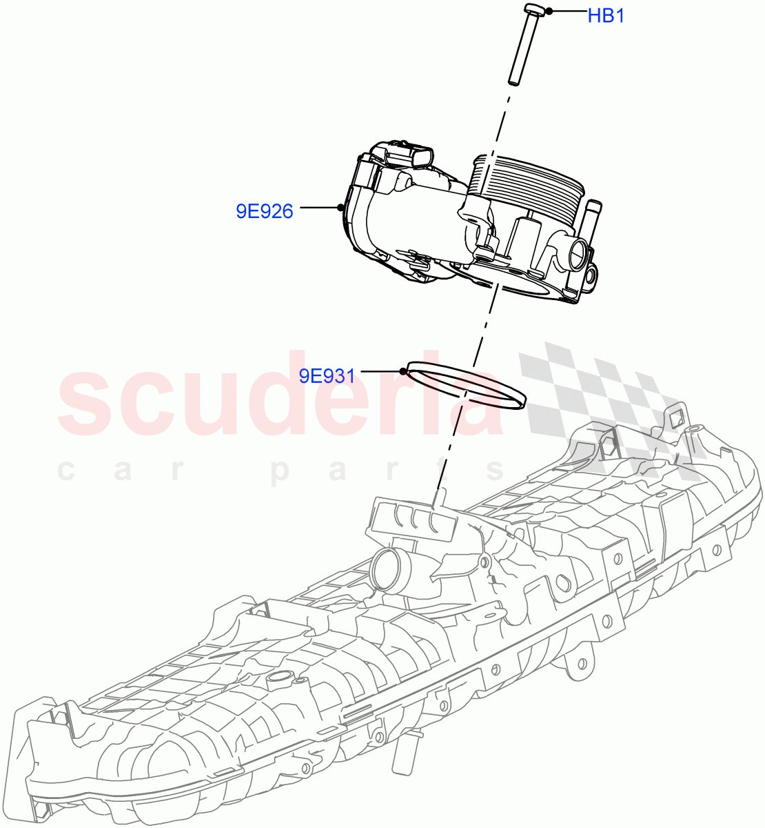 Throttle Housing(Nitra Plant Build)(3.0L AJ20P6 Petrol High)((V)FROML2000001) of Land Rover Land Rover Defender (2020+) [3.0 I6 Turbo Petrol AJ20P6]