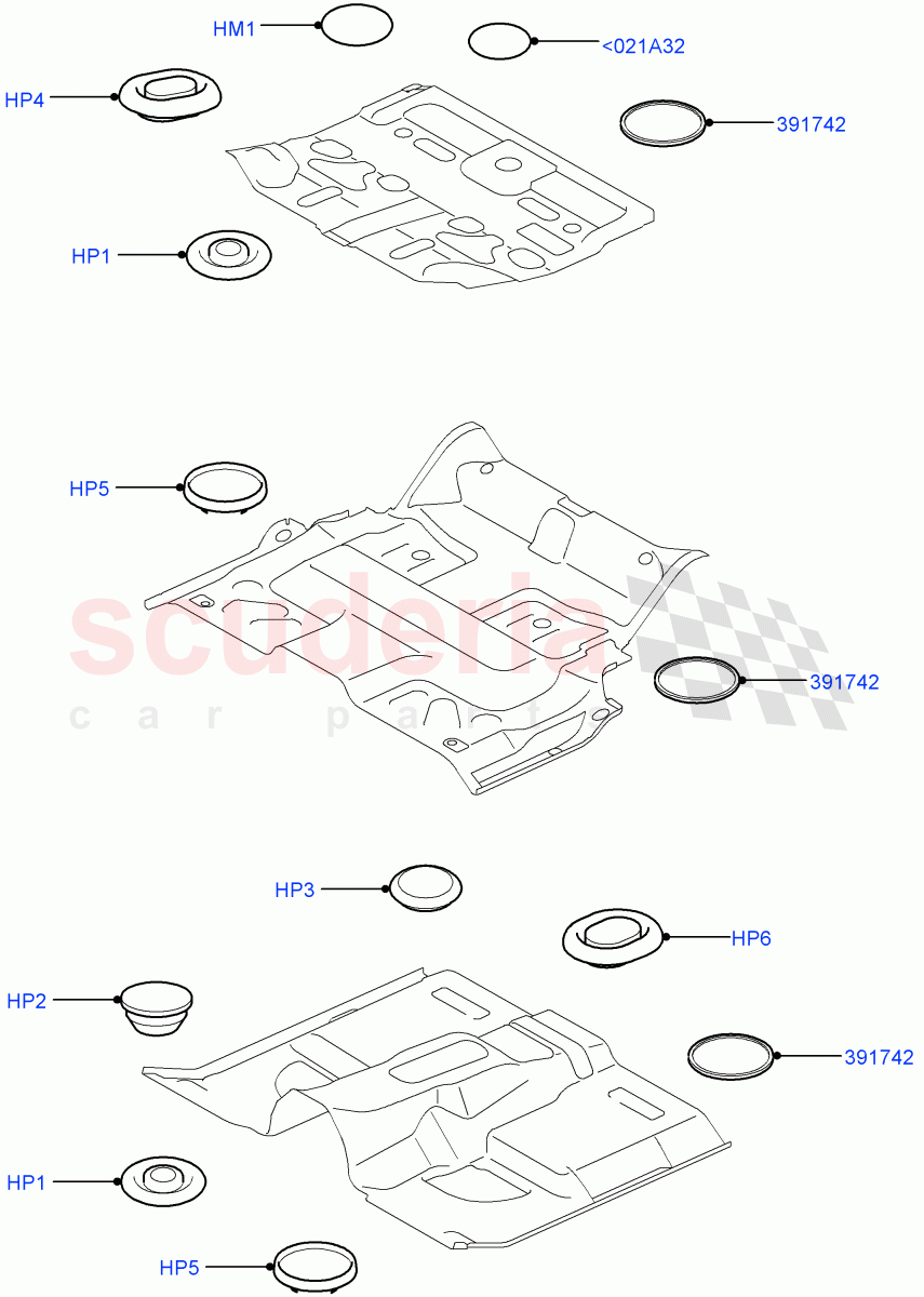Plugs - Floor Pan ((V) FROMAA000001) of Land Rover Land Rover Range Rover Sport (2010-2013) [3.0 Diesel 24V DOHC TC]