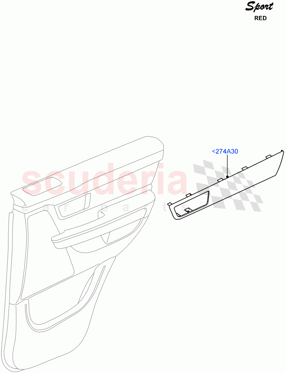 Rear Door Trim Installation(Red Sport LE)((V)FROMDA000001) of Land Rover Land Rover Range Rover Sport (2010-2013) [3.6 V8 32V DOHC EFI Diesel]