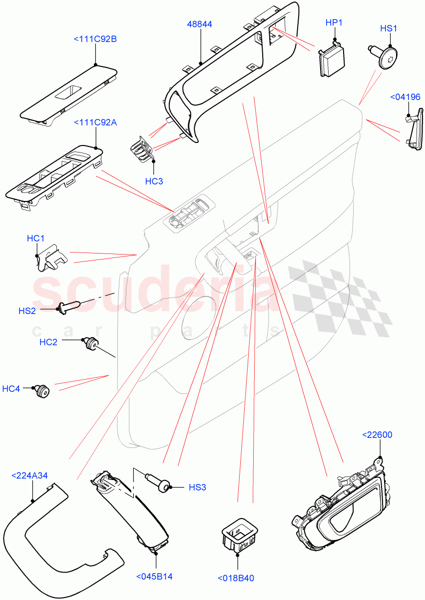 Front Door Trim Installation(Changsu (China))((V)FROMFG000001,(V)TOKG446856) of Land Rover Land Rover Discovery Sport (2015+) [2.0 Turbo Diesel]