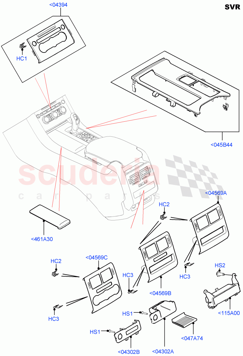 Console - Floor(SVR Version,SVR)((V)FROMFA000001) of Land Rover Land Rover Range Rover Sport (2014+) [3.0 I6 Turbo Petrol AJ20P6]