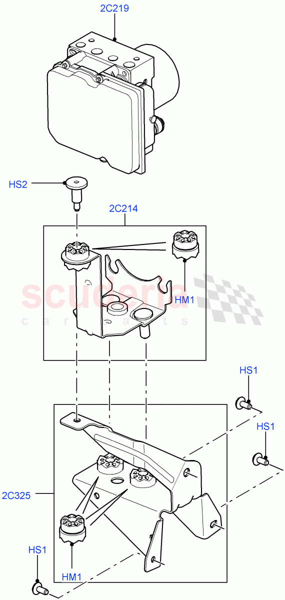 Anti-Lock Braking System (ABS Modulator) ((V) FROMAA000001) of Land Rover Land Rover Range Rover (2010-2012) [3.6 V8 32V DOHC EFI Diesel]