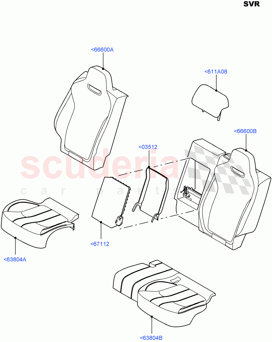 Rear Seat Covers(SVR Version,SVR)((V)FROMFA000001) of Land Rover Land Rover Range Rover Sport (2014+) [3.0 I6 Turbo Petrol AJ20P6]