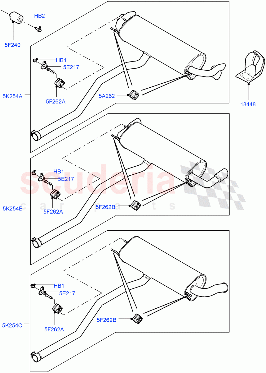 Exhaust System(2.2L CR DI 16V Diesel) of Land Rover Land Rover Range Rover Evoque (2012-2018) [2.2 Single Turbo Diesel]