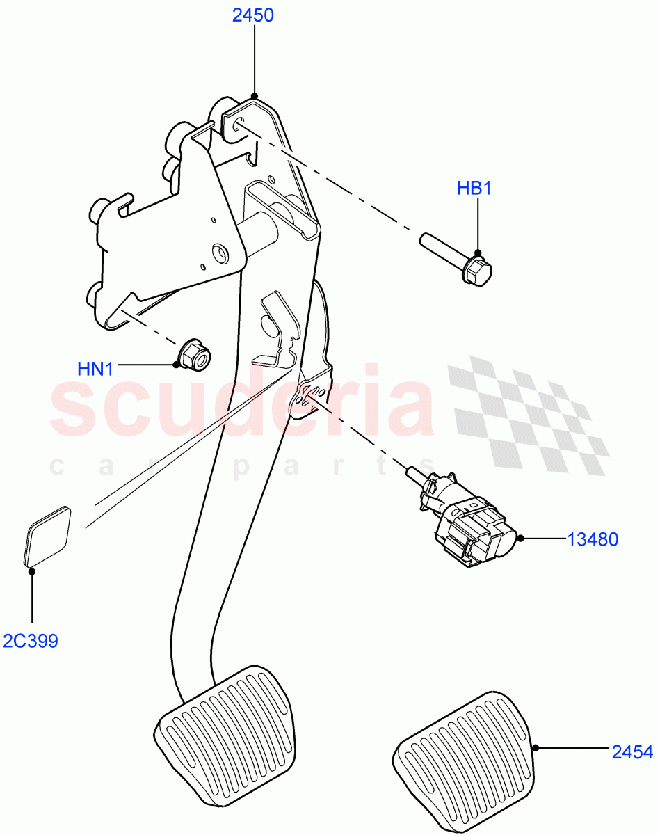 Brake And Clutch Controls(With Petrol Engines) of Land Rover Land Rover Range Rover Sport (2014+) [4.4 DOHC Diesel V8 DITC]