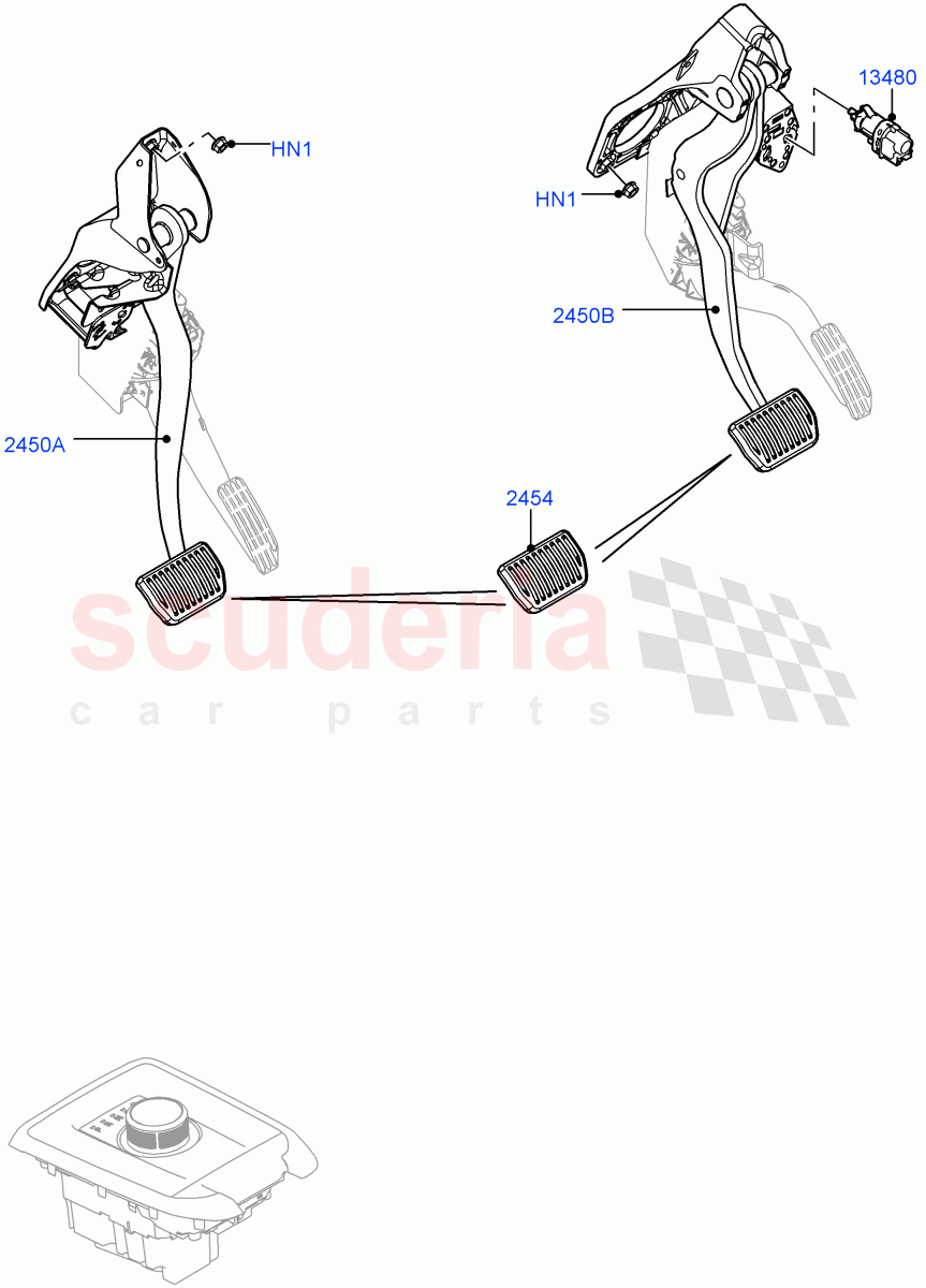 Brake And Clutch Controls(9 Speed Auto AWD,Halewood (UK),9 Speed Auto Trans 9HP50)((V)TOLH999999) of Land Rover Land Rover Discovery Sport (2015+) [1.5 I3 Turbo Petrol AJ20P3]