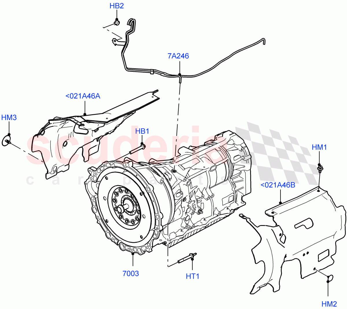 Auto Trans Assy & Speedometer Drive(Solihull Plant Build)(2.0L I4 DSL HIGH DOHC AJ200,8 Speed Auto Trans ZF 8HP70 4WD)((V)FROMAA000001) of Land Rover Land Rover Range Rover Sport (2014+) [2.0 Turbo Diesel]