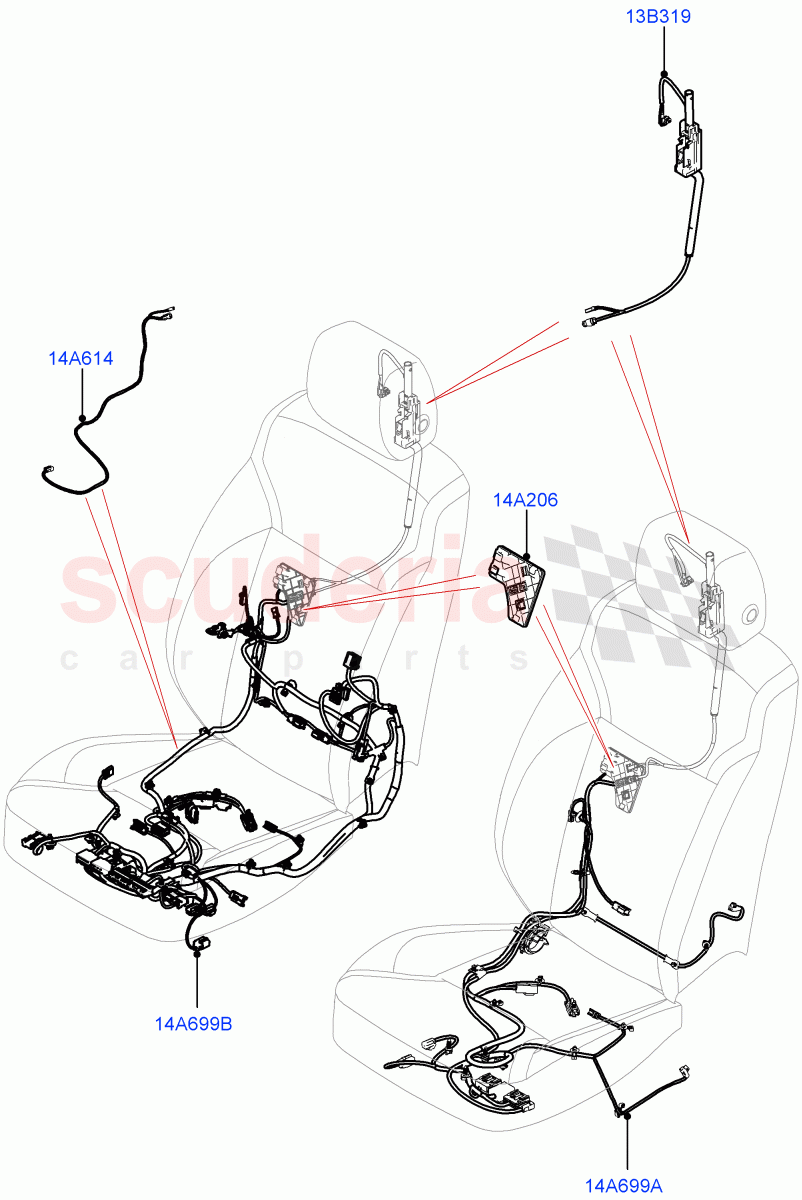 Wiring - Seats(Front Seats)((V)TOLA999999) of Land Rover Land Rover Range Rover Velar (2017+) [3.0 DOHC GDI SC V6 Petrol]