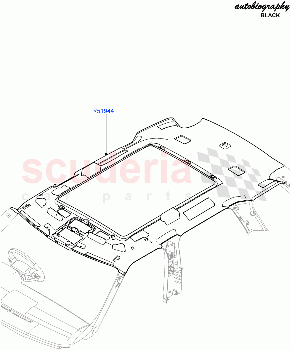 Headlining And Sun Visors(Interior Trim - Alston Patterned)((V)FROMEA000001) of Land Rover Land Rover Range Rover (2012-2021) [2.0 Turbo Petrol AJ200P]