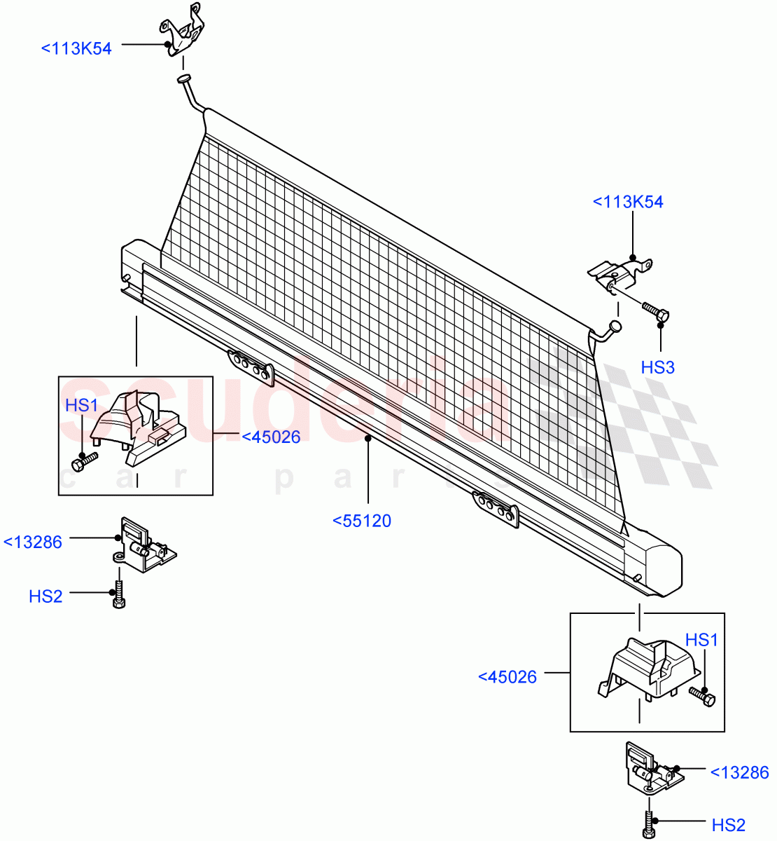 Load Compartment Trim(Less Armoured,With Load Retention Net)((V)FROMAA000001) of Land Rover Land Rover Range Rover (2010-2012) [3.6 V8 32V DOHC EFI Diesel]