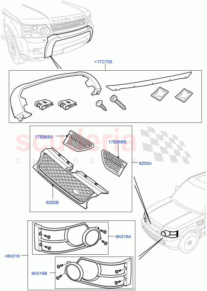 Body Dress Up Kits - Front(Accessory)((V)FROMAA000001) of Land Rover Land Rover Range Rover Sport (2010-2013) [3.6 V8 32V DOHC EFI Diesel]