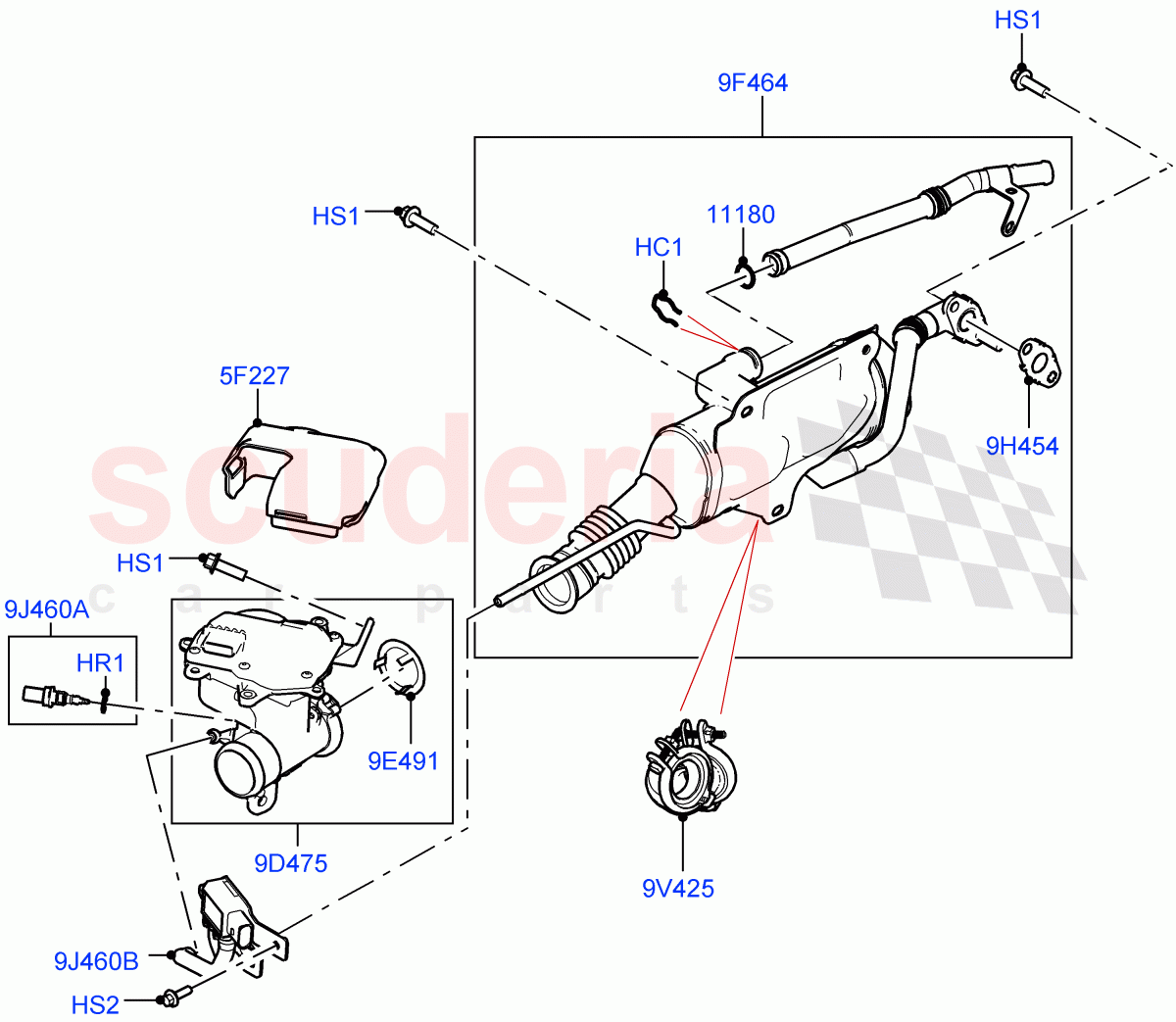 Exhaust Gas Recirculation(RH Side)(3.0L AJ20D6 Diesel High)((V)FROMLA000001) of Land Rover Land Rover Range Rover Sport (2014+) [3.0 I6 Turbo Diesel AJ20D6]