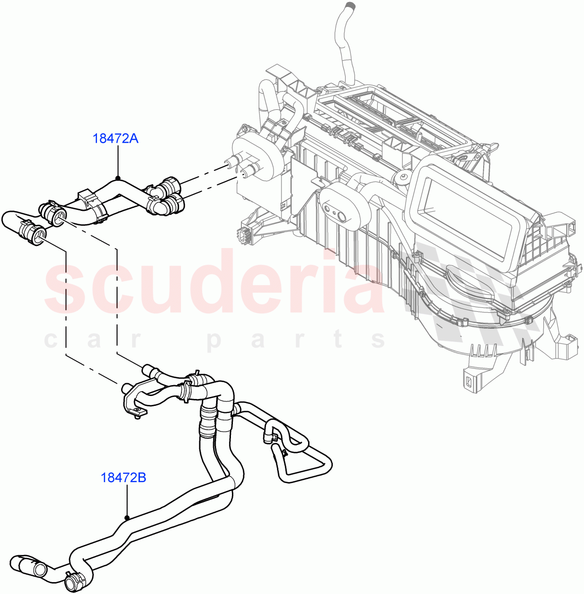 Heater Hoses(AJ Petrol 4.2 V8 Supercharged)((V)TO9A999999) of Land Rover Land Rover Range Rover Sport (2005-2009) [3.6 V8 32V DOHC EFI Diesel]