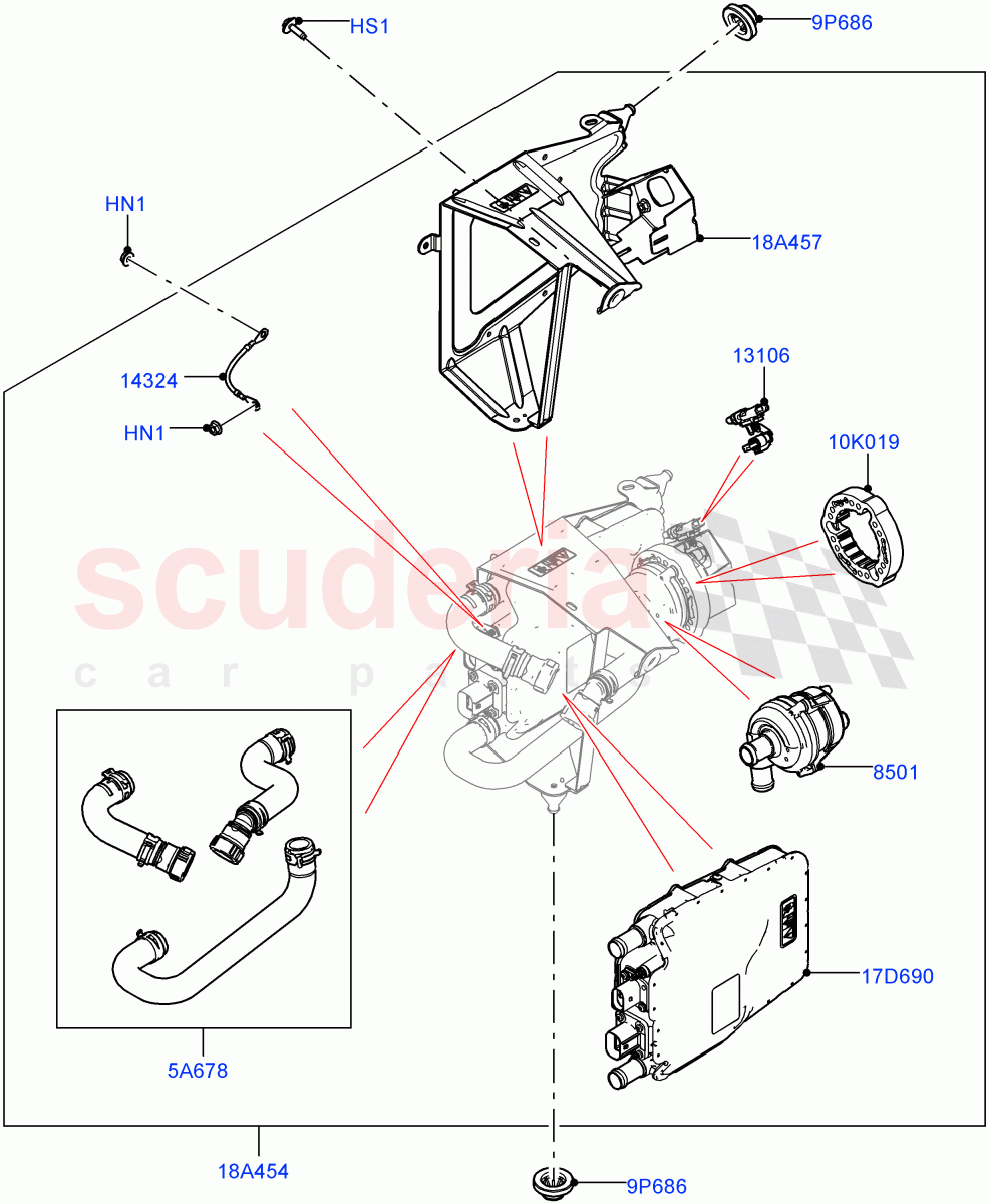 High Voltage Heater (2.0L AJ200P Hi PHEV) ((V) FROMJA000001) of Land Rover Land Rover Range Rover (2012-2021) [3.0 Diesel 24V DOHC TC]