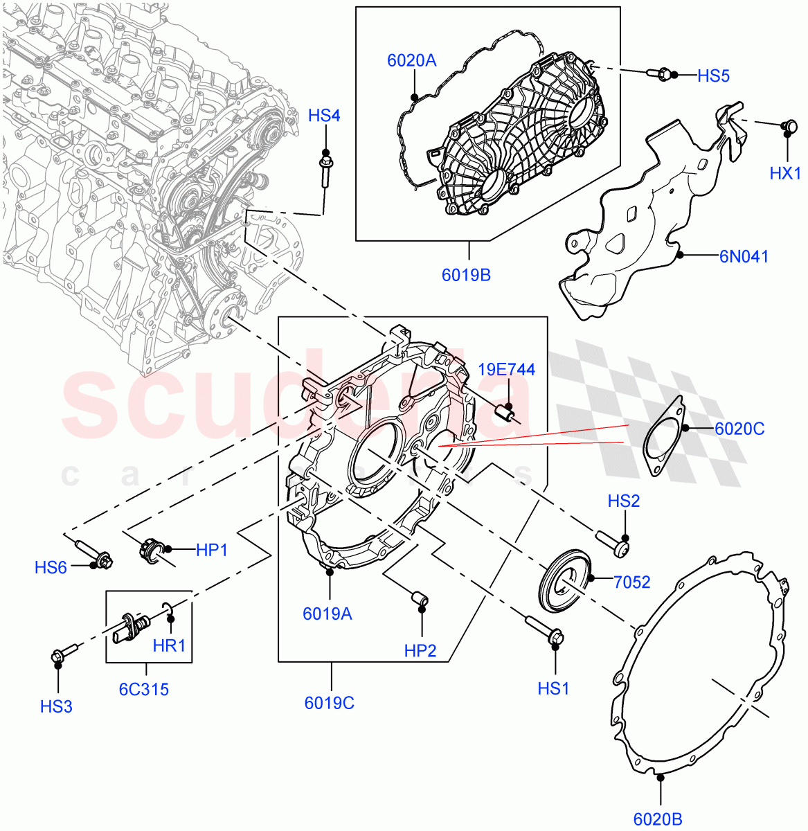 Timing Gear Covers (3.0L AJ20P6 Petrol High) ((V) FROMMA000001) of Land Rover Land Rover Range Rover Velar (2017+) [3.0 I6 Turbo Petrol AJ20P6]