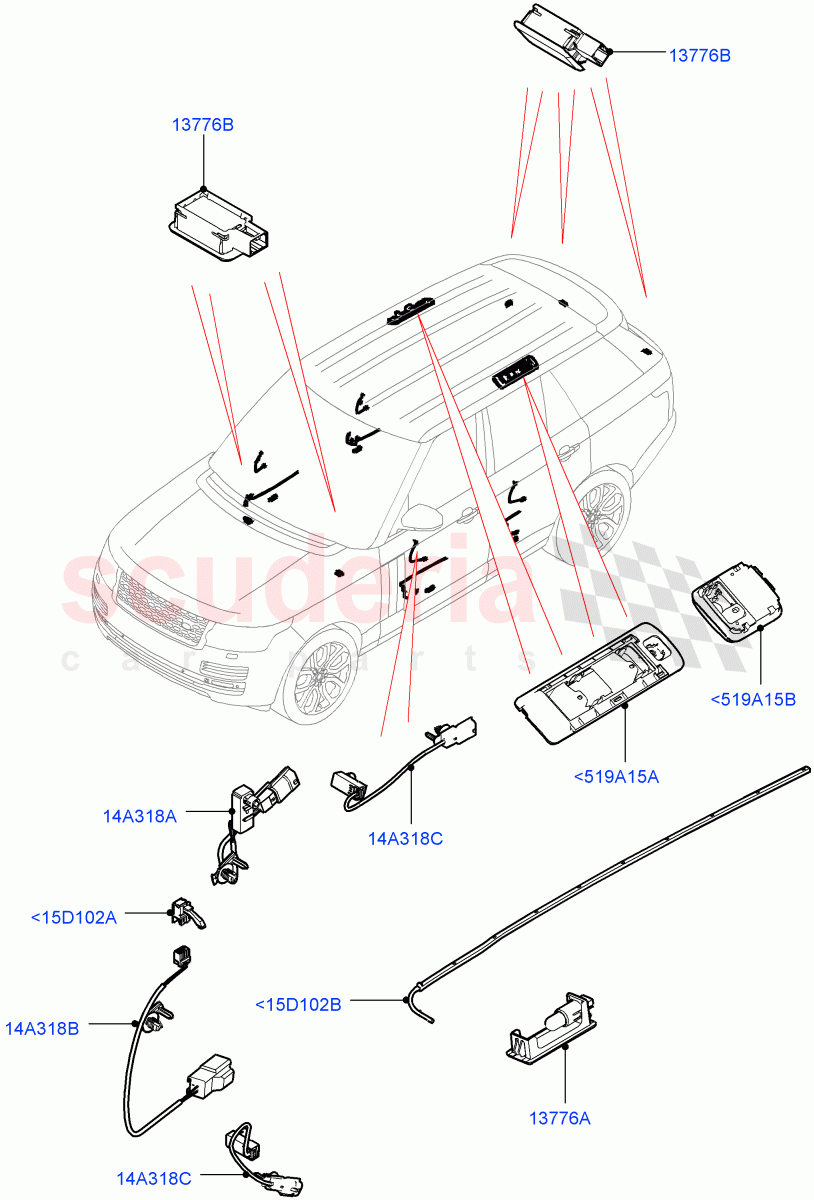 Interior Lamps(Tailgate, Door - Front/Rear) of Land Rover Land Rover Range Rover (2012-2021) [5.0 OHC SGDI NA V8 Petrol]