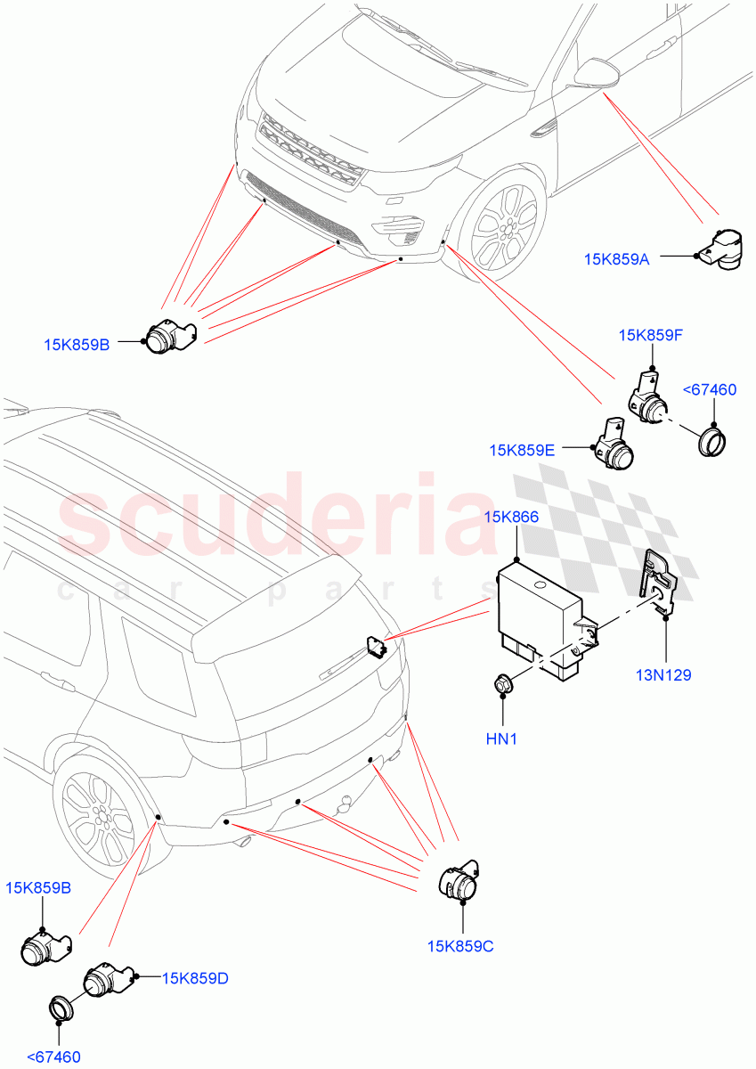 Parking Distance Control(Halewood (UK))((V)FROMLH000001,(V)TOLH999999) of Land Rover Land Rover Discovery Sport (2015+) [2.0 Turbo Diesel AJ21D4]