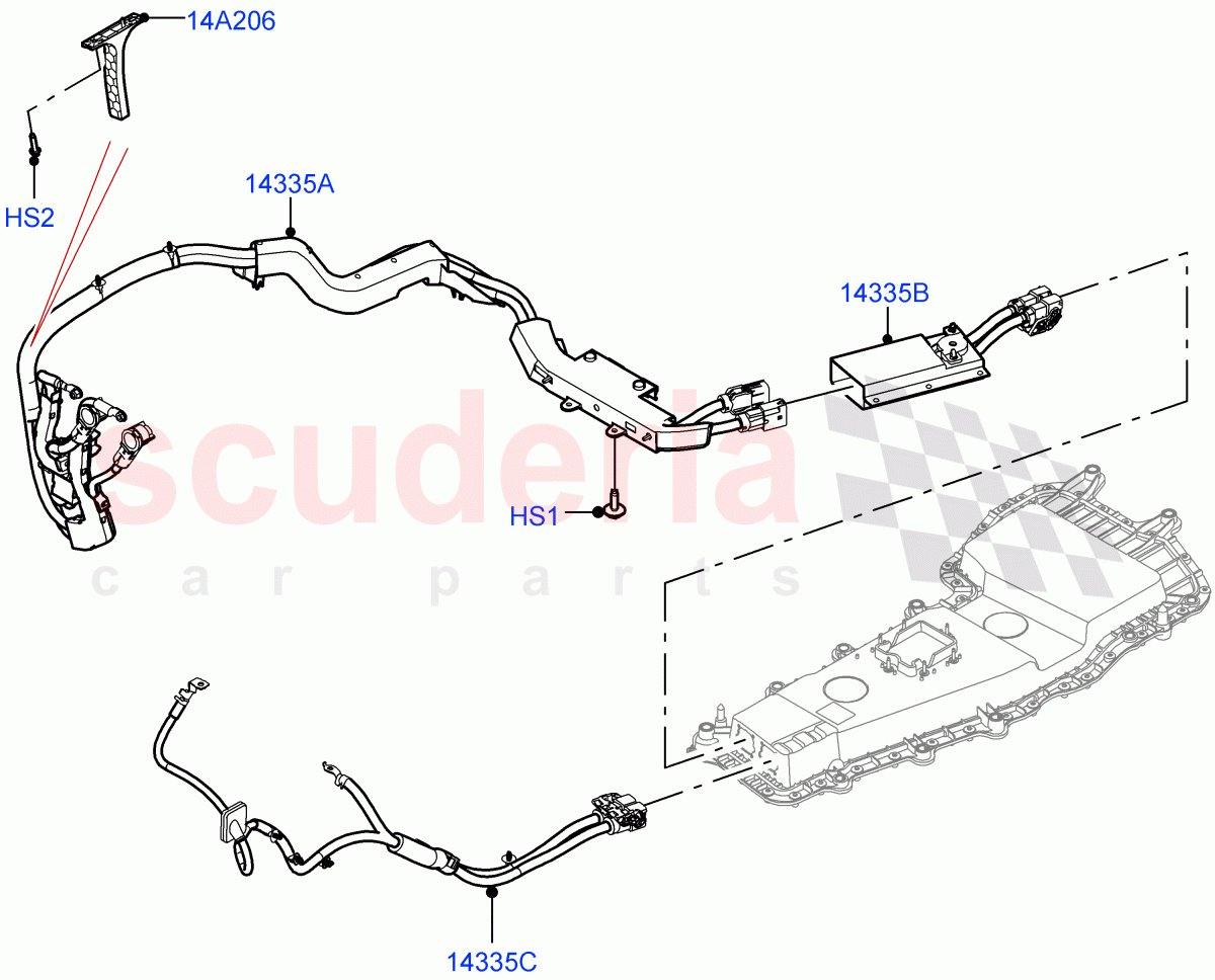 Hybrid Electrical Modules(MHEV Charging Cables and Fixings)(Itatiaia (Brazil),Electric Engine Battery-MHEV) of Land Rover Land Rover Range Rover Evoque (2019+) [1.5 I3 Turbo Petrol AJ20P3]