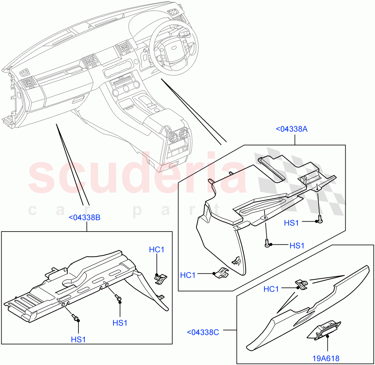 Instrument Panel(Lower)((V)FROMAA000001) of Land Rover Land Rover Range Rover Sport (2010-2013) [3.6 V8 32V DOHC EFI Diesel]