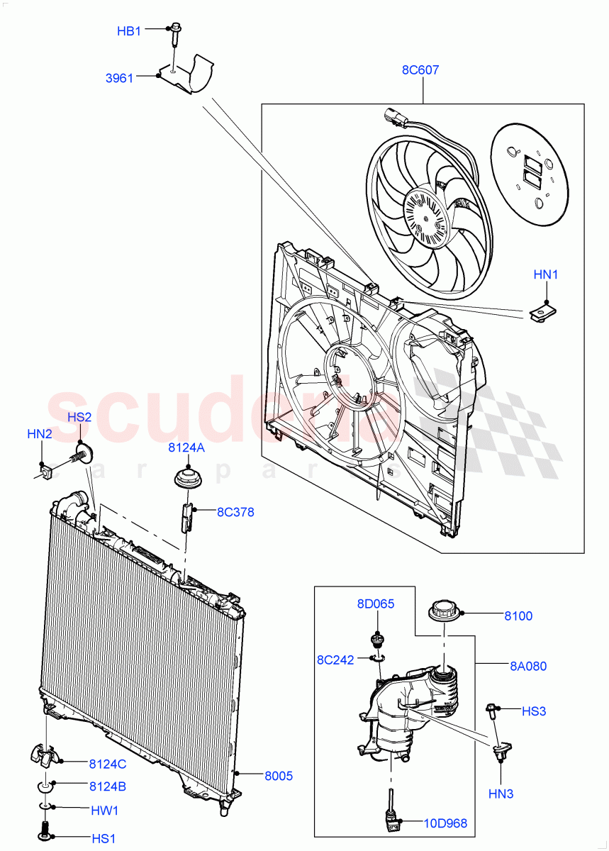 Radiator/Coolant Overflow Container(2.0L 16V TIVCT T/C 240PS Petrol) of Land Rover Land Rover Range Rover (2012-2021) [2.0 Turbo Petrol GTDI]