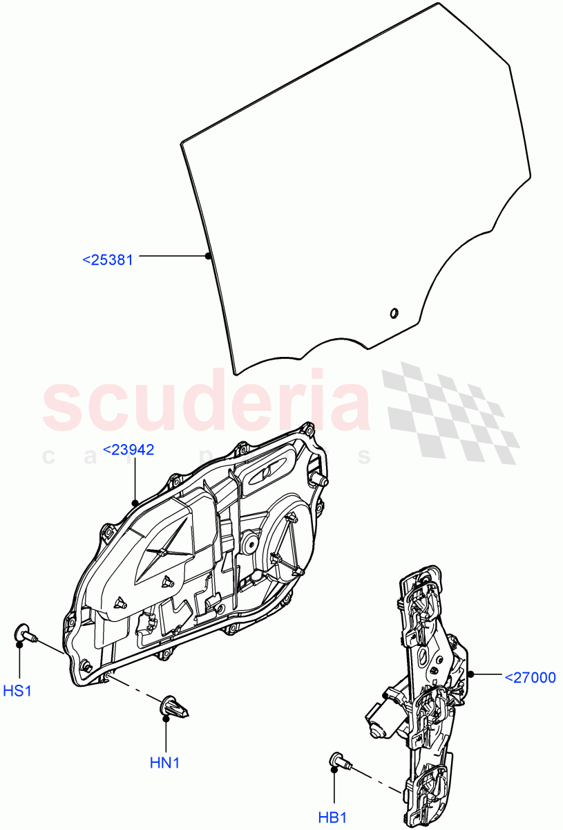 Rear Door Glass And Window Controls (Changsu (China)) of Land Rover Land Rover Range Rover Evoque (2019+) [1.5 I3 Turbo Petrol AJ20P3]