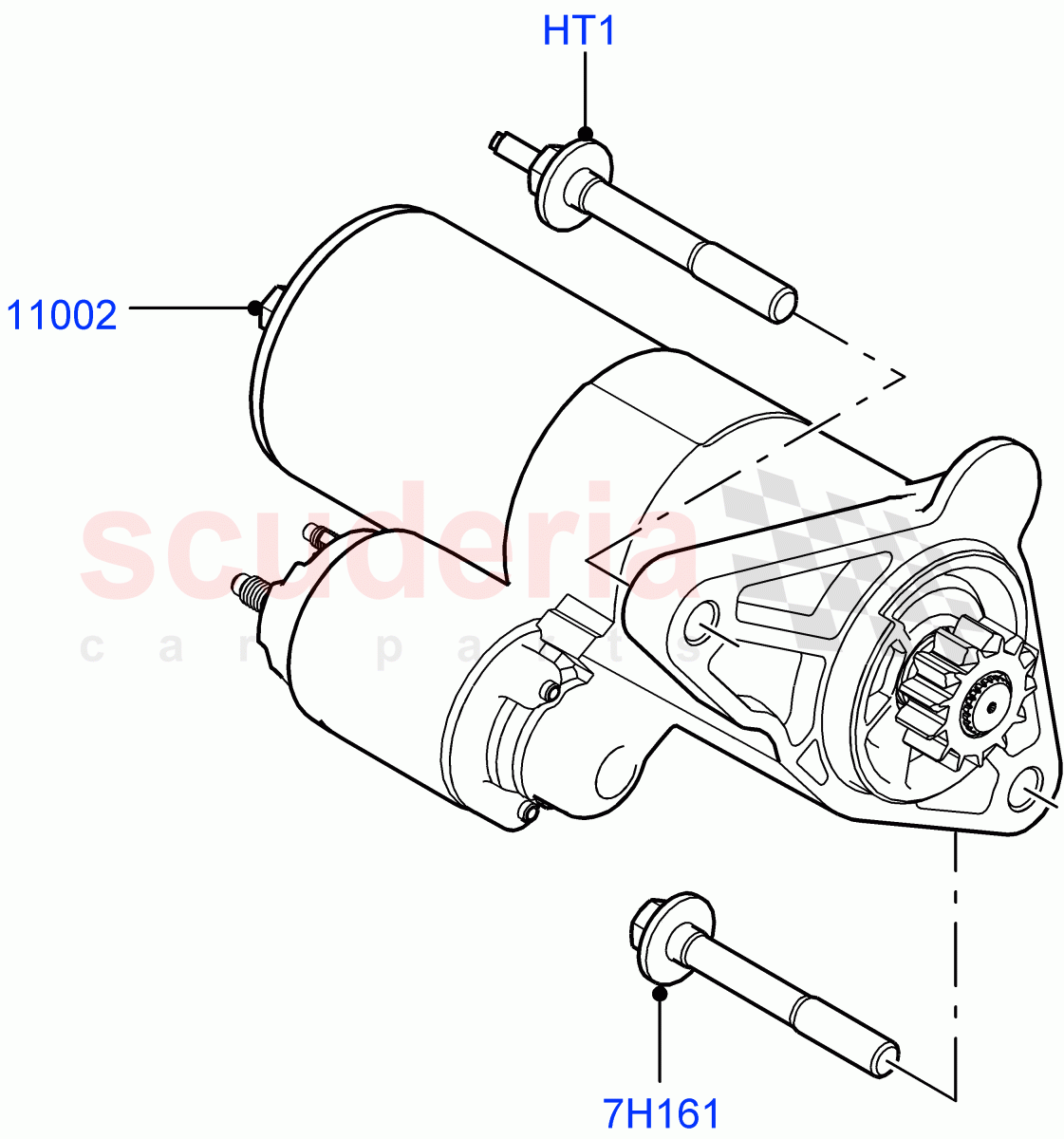 Starter Motor (2.0L AJ20D4 Diesel High PTA, Halewood (UK), 2.0L AJ20D4 Diesel Mid PTA, 2.0L AJ20D4 Diesel LF PTA) of Land Rover Land Rover Discovery Sport (2015+) [2.0 Turbo Diesel]