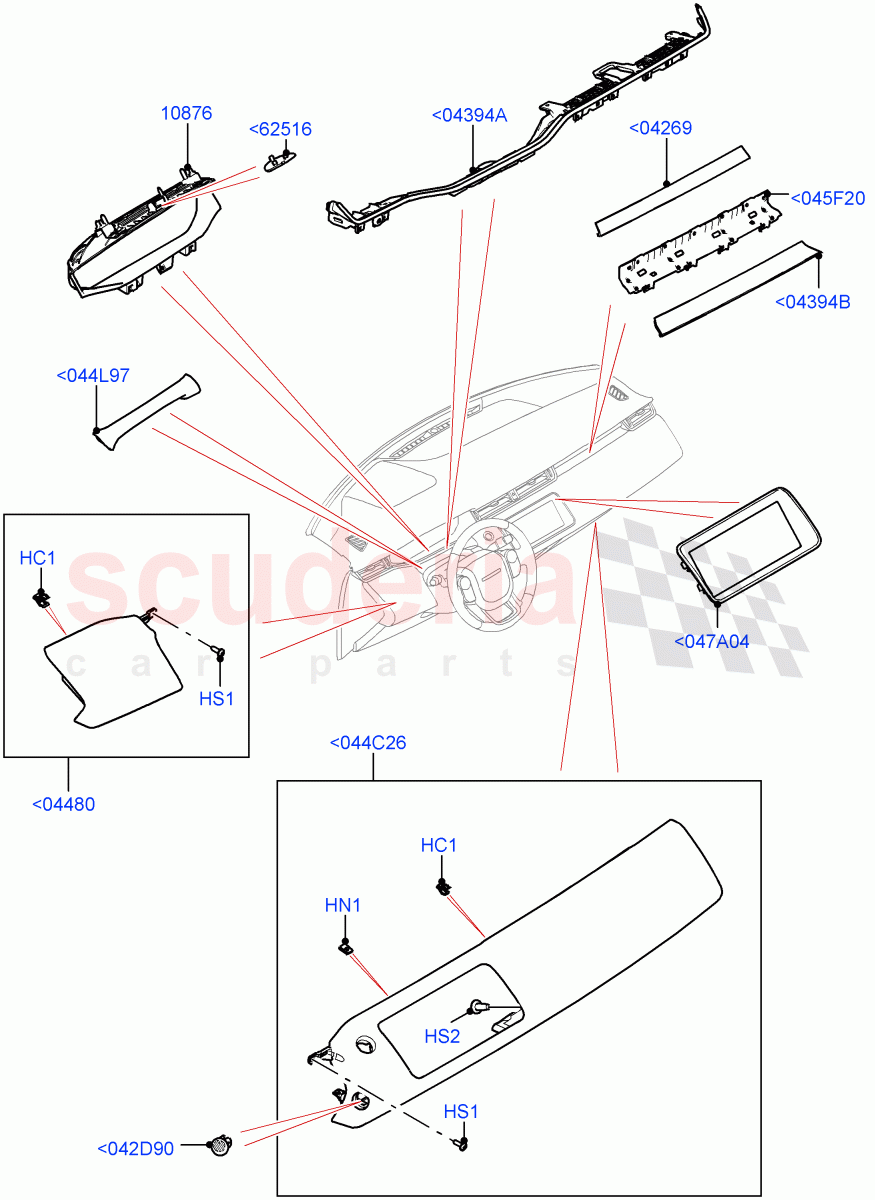 Instrument Panel(External Components, Centre)(Changsu (China)) of Land Rover Land Rover Range Rover Evoque (2019+) [1.5 I3 Turbo Petrol AJ20P3]