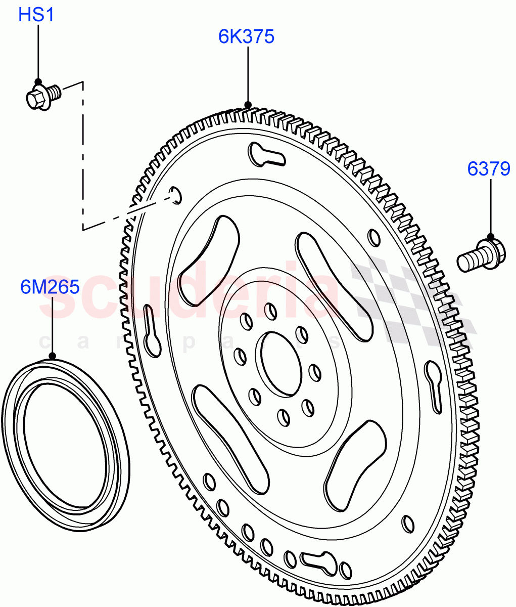 Flywheel (Solihull Plant Build) (3.0 V6 Diesel) ((V) FROMAA000001) of Land Rover Land Rover Discovery 5 (2017+) [3.0 Diesel 24V DOHC TC]