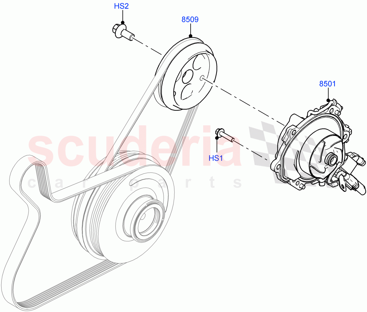 Water Pump(2.0L AJ20D4 Diesel High PTA,Halewood (UK),Electric Engine Battery-MHEV,2.0L AJ20D4 Diesel Mid PTA,2.0L AJ20D4 Diesel LF PTA) of Land Rover Land Rover Discovery Sport (2015+) [2.0 Turbo Diesel]