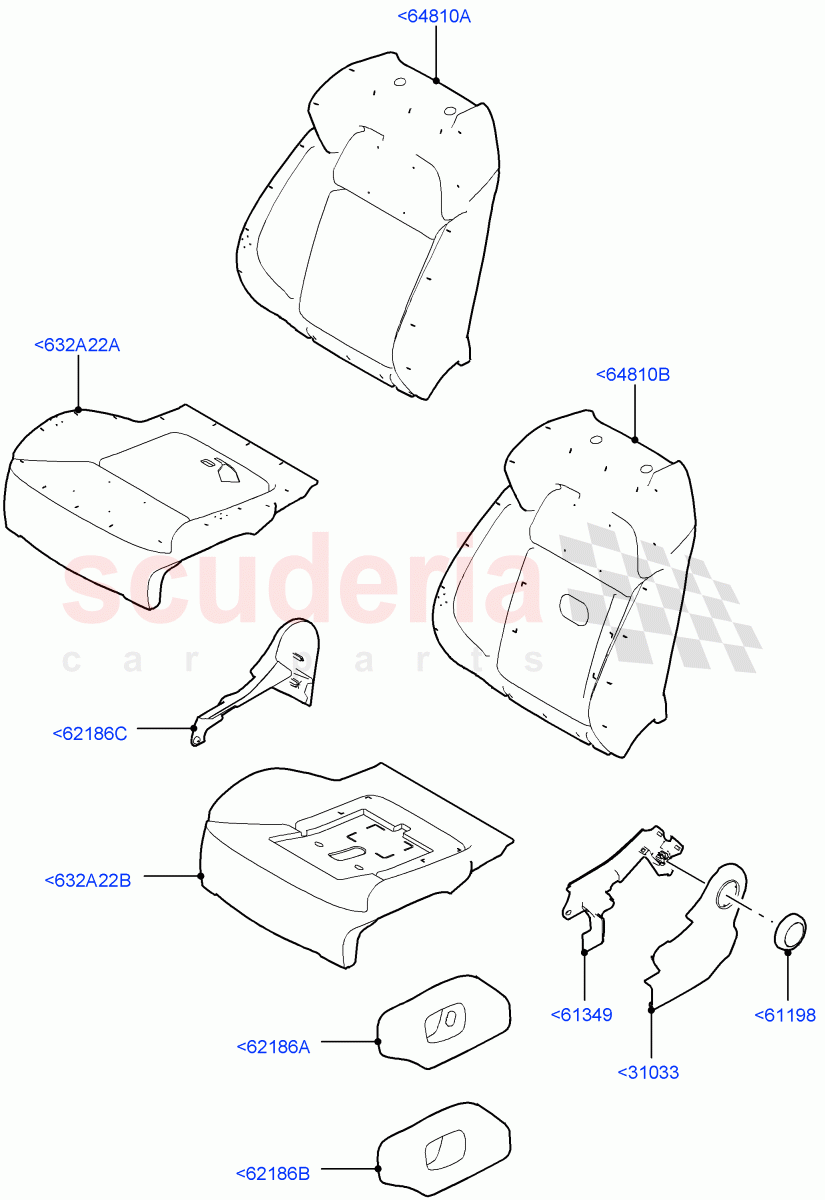 Front Seat Pads/Valances & Heating(Pads/Valances)(Manual Front Seat Adj Driver & Pass)((V)TOHA999999) of Land Rover Land Rover Range Rover Sport (2014+) [3.0 I6 Turbo Petrol AJ20P6]