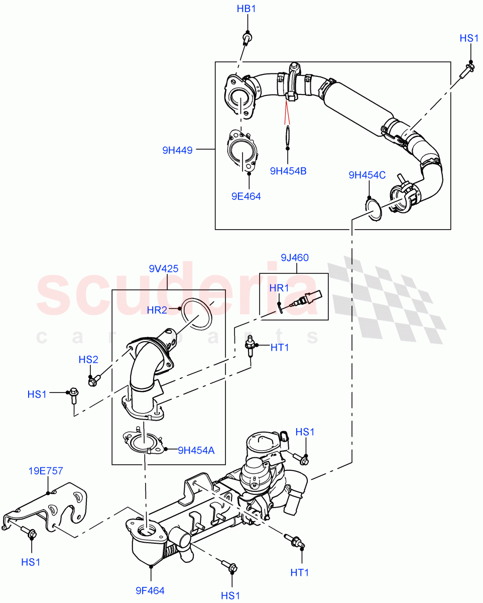 Exhaust Gas Recirculation (LH Side) (3.0L AJ20D6 Diesel High) ((V) FROMLA000001) of Land Rover Land Rover Range Rover Sport (2014+) [3.0 I6 Turbo Diesel AJ20D6]