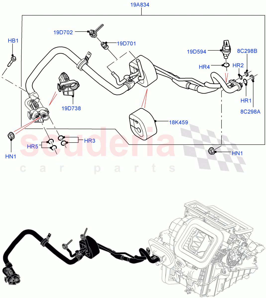 Air Conditioning System(Halewood (UK),Less Chiller Unit,Air Con Refrigerant-HF01234YF)((V)TOFH999999) of Land Rover Land Rover Discovery Sport (2015+) [2.0 Turbo Diesel AJ21D4]