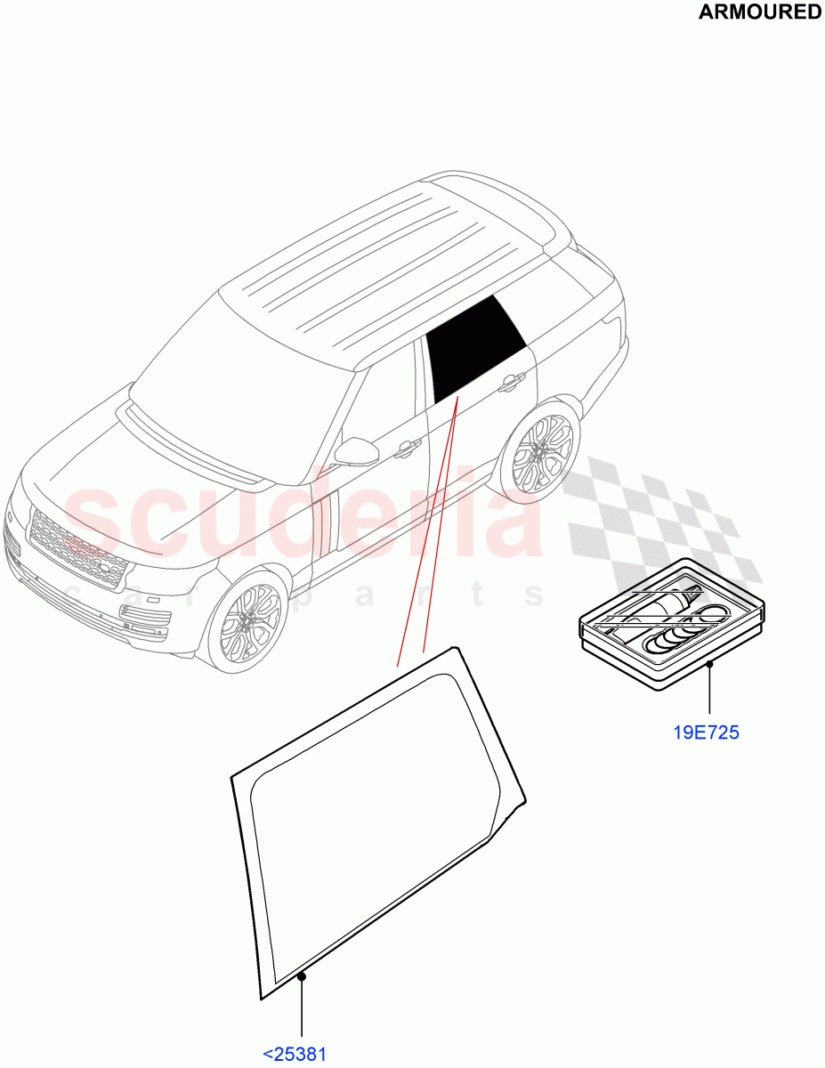 Rear Door Glass And Window Controls(Armoured)((V)FROMEA000001) of Land Rover Land Rover Range Rover (2012-2021) [4.4 DOHC Diesel V8 DITC]