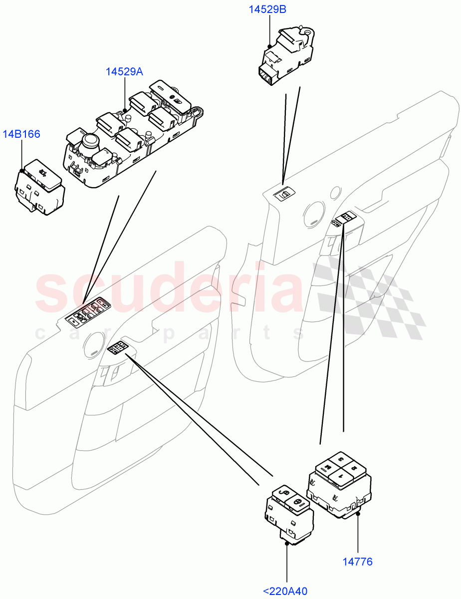 Switches(Front And Rear Doors)((V)TOHA999999) of Land Rover Land Rover Range Rover (2012-2021) [3.0 Diesel 24V DOHC TC]