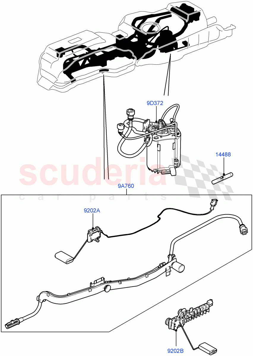 Fuel Pump And Sender Unit(3.6L V8 32V DOHC EFi Diesel Lion)((V)FROMAA000001) of Land Rover Land Rover Range Rover Sport (2010-2013) [3.6 V8 32V DOHC EFI Diesel]