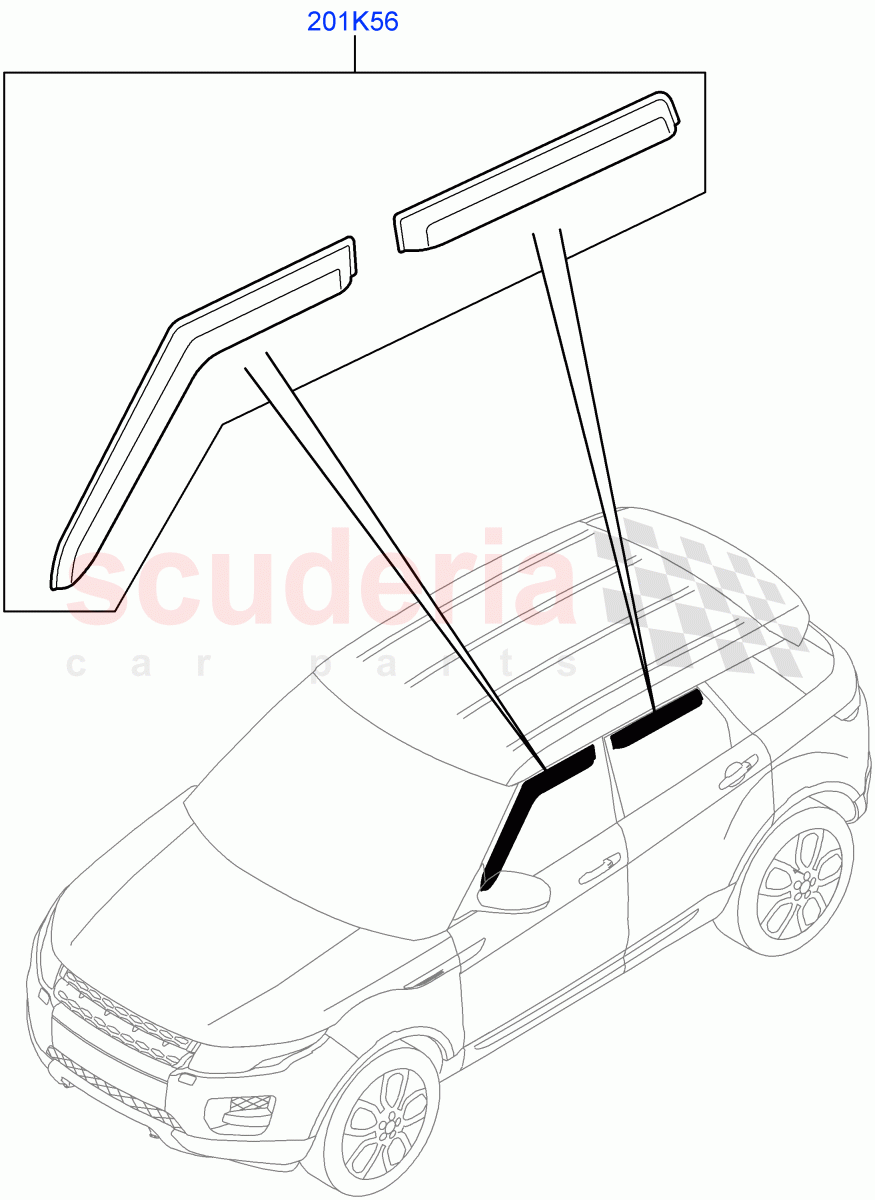 Exterior Body Styling Items(Side)(Halewood (UK),Itatiaia (Brazil)) of Land Rover Land Rover Range Rover Evoque (2012-2018) [2.0 Turbo Petrol AJ200P]