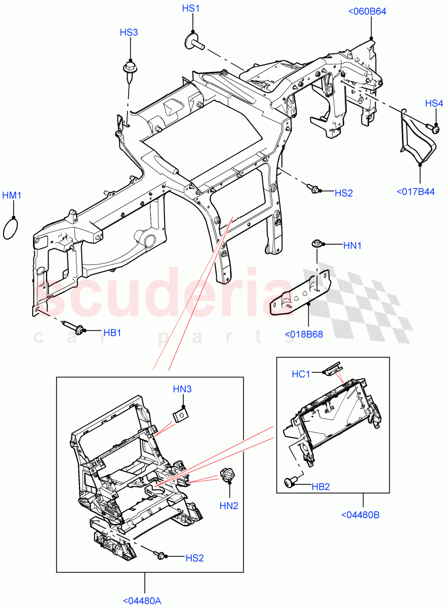 Instrument Panel (Internal Components, Solihull Plant Build) ((V) FROMHA000001) of Land Rover Land Rover Discovery 5 (2017+) [3.0 I6 Turbo Diesel AJ20D6]