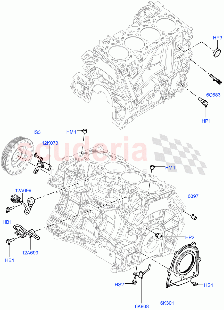 Cylinder Block And Plugs(2.0L 16V TIVCT T/C 240PS Petrol) of Land Rover Land Rover Range Rover Sport (2014+) [2.0 Turbo Petrol GTDI]