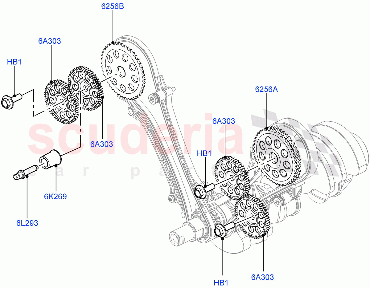 Timing Gear(Sprockets, Solenoids)(4.4L DOHC DITC V8 Diesel)((V)FROMBA000001) of Land Rover Land Rover Range Rover Sport (2014+) [4.4 DOHC Diesel V8 DITC]